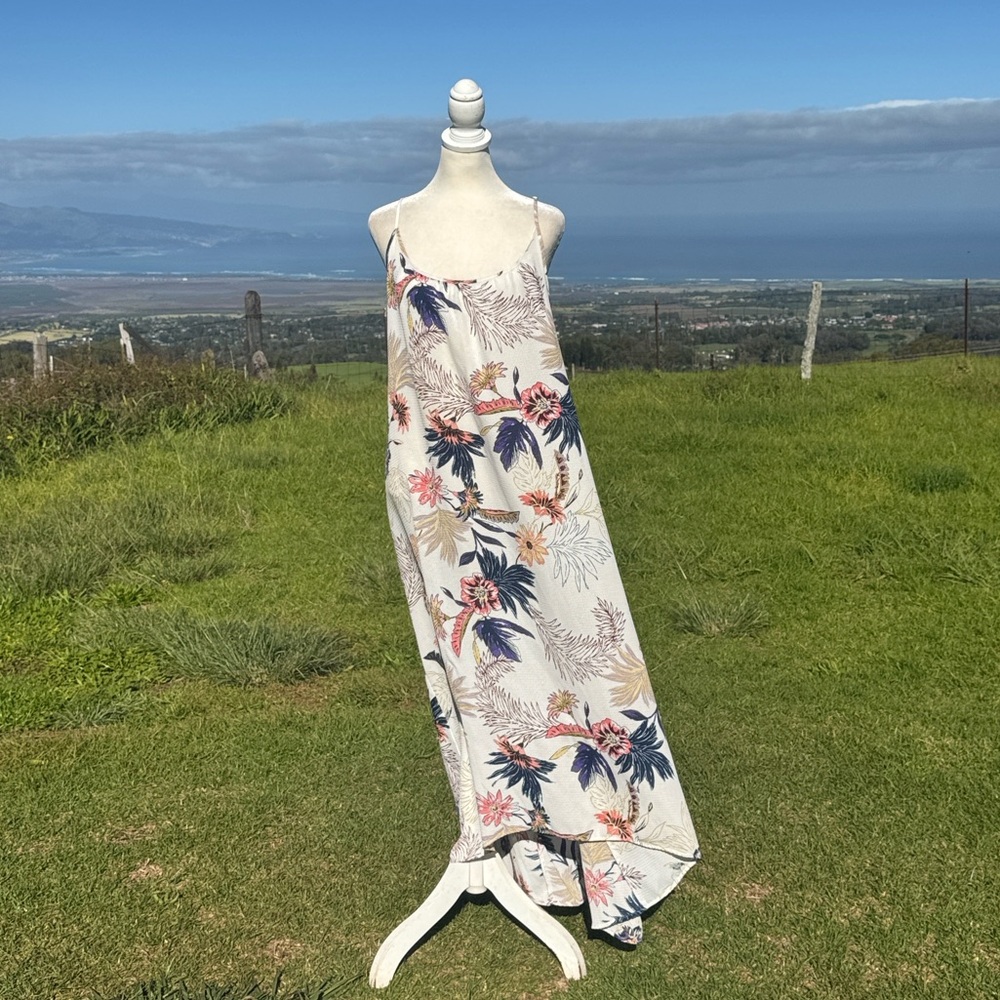 Lovestitch Tropical Beach Vacation Flowy Slip maxi Dress One Size